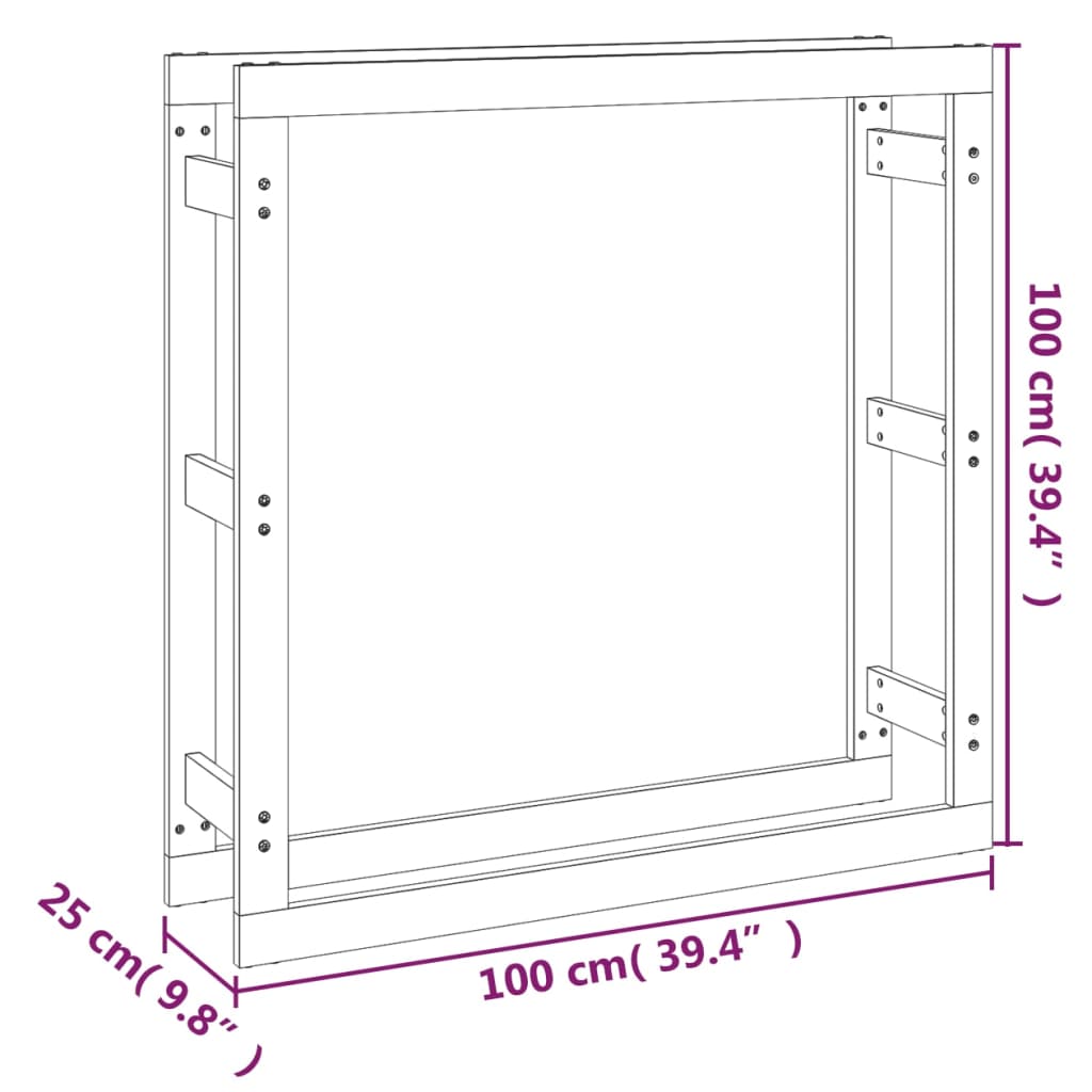 Haardhoutrek 100X25X100 Cm Massief Grenenhout Wit 100 x 25 x 100 cm