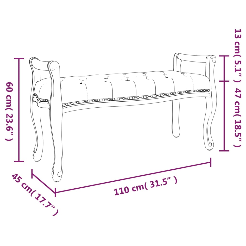 Bankje 110x45x60 cm linnen