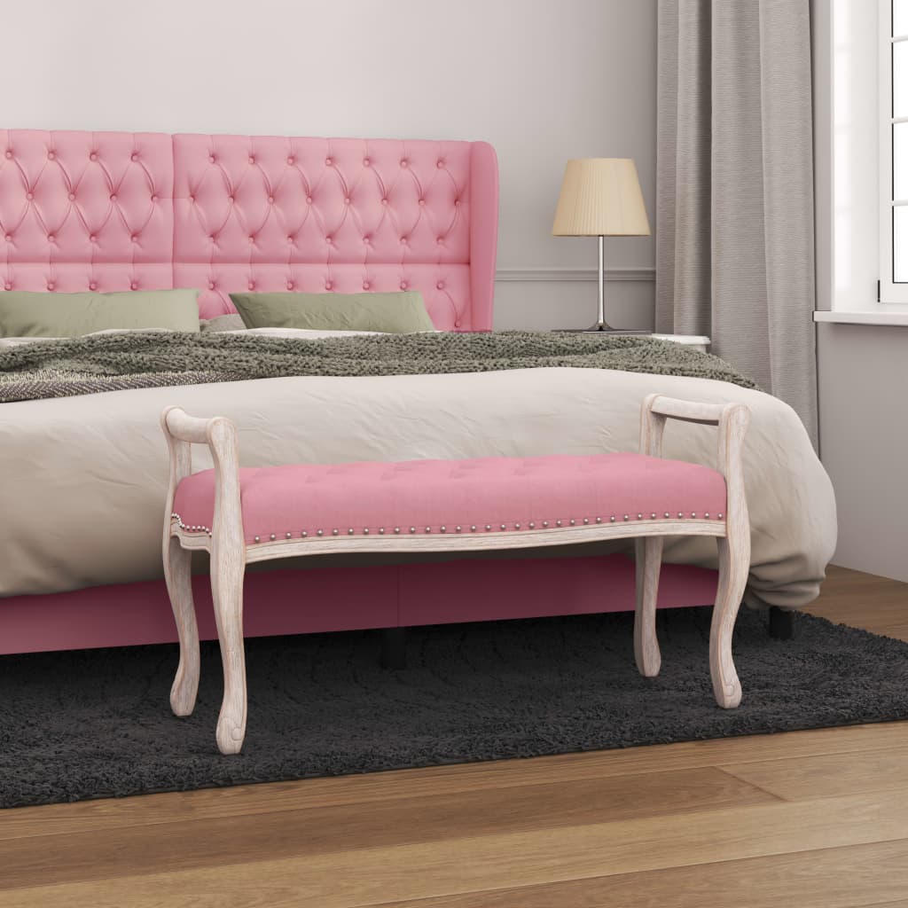 Bankje 110x45x60 cm fluweel roze