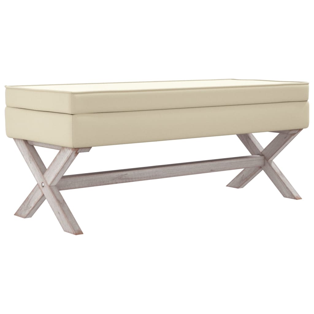 Opbergbankje 110X45X49 Cm Linnen Beige 110 x 45 x 49 cm