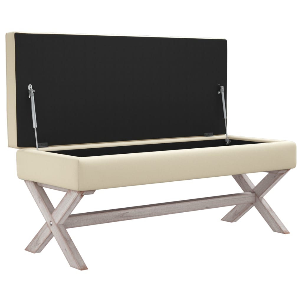 Opbergbankje 110X45X49 Cm Linnen Beige 110 x 45 x 49 cm