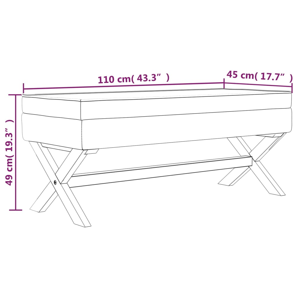 Opbergbankje 110X45X49 Cm Linnen Beige 110 x 45 x 49 cm