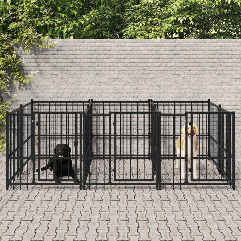 Hondenkennel voor buiten 5,63 m² staal