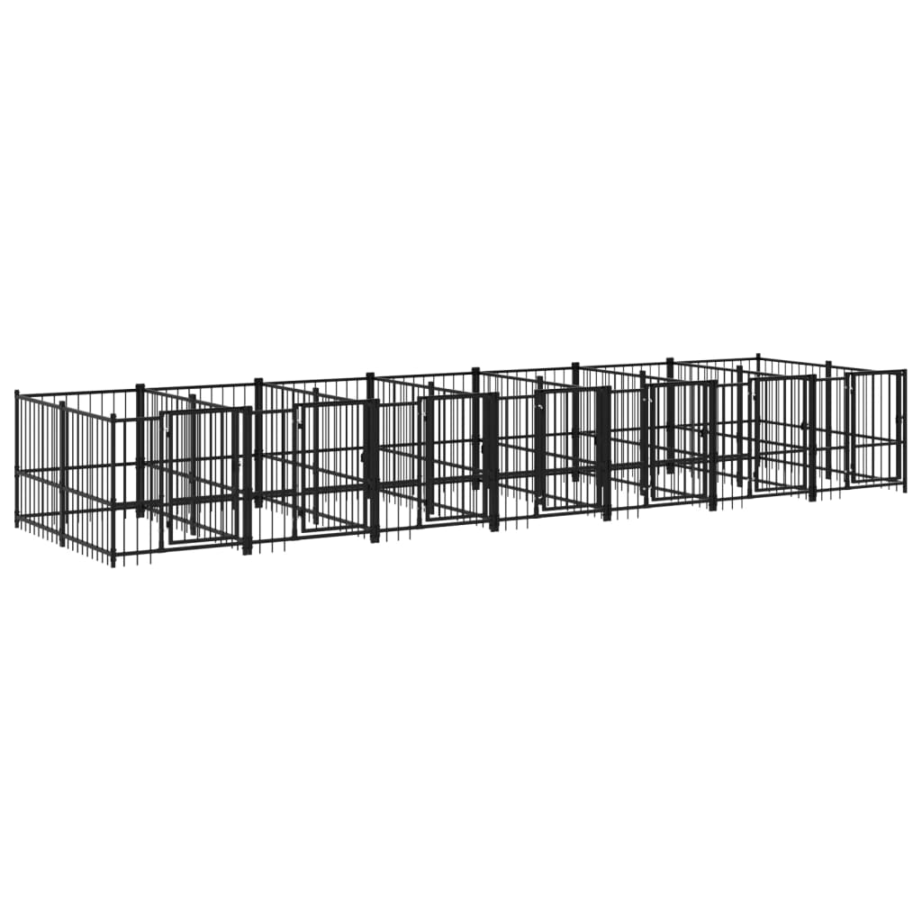 Hondenkennel Voor Buiten 13,14 M² Staal 679 x 193.5 x 100 cm