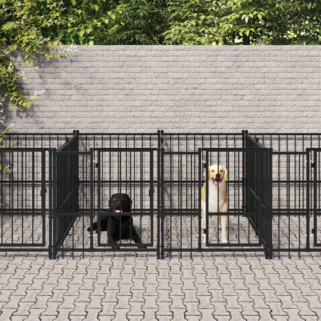 Hondenkennel Voor Buiten 13,14 M² Staal 679 x 193.5 x 100 cm