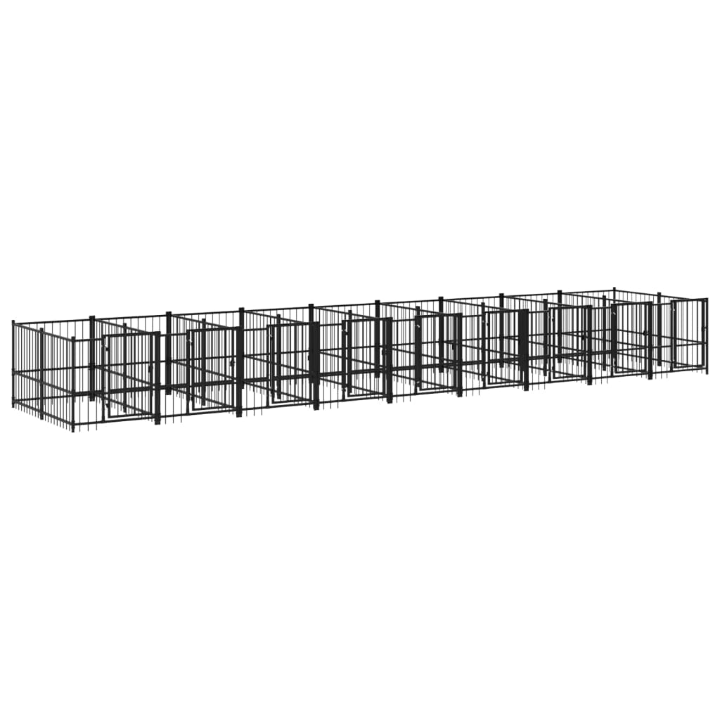 Hondenkennel Voor Buiten 16,89 M² Staal 873 x 193.5 x 100 cm