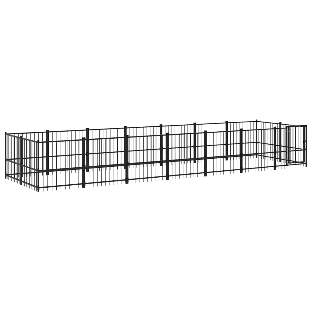 Hondenkennel Voor Buiten 13,14 M² Staal 679 x 193.5 x 100 cm