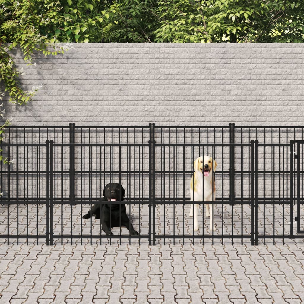 Hondenkennel Voor Buiten 13,14 M² Staal 679 x 193.5 x 100 cm