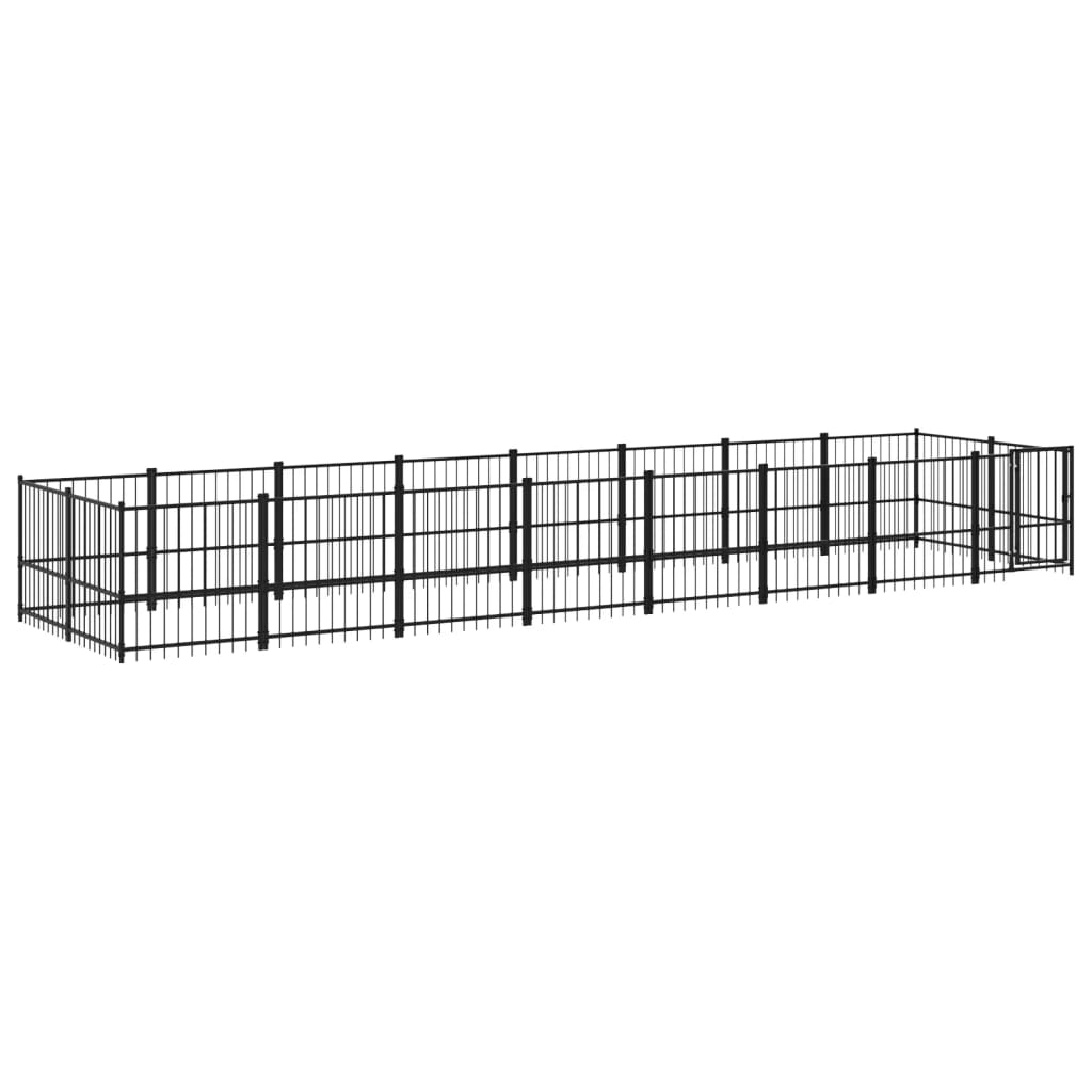 Hondenkennel Voor Buiten 15,02 M² Staal 776 x 193.5 x 100 cm