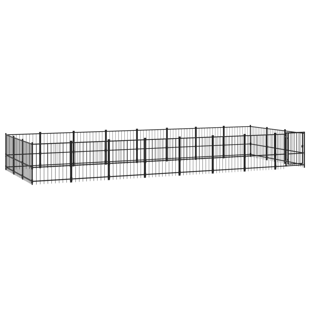 Hondenkennel Voor Buiten 22,58 M² Staal 776 x 291 x 100 cm