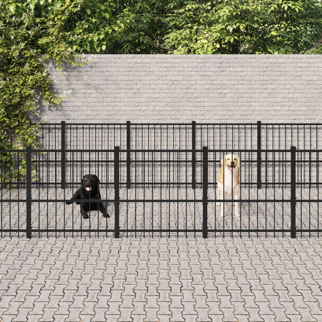 Hondenkennel Voor Buiten 22,58 M² Staal 776 x 291 x 100 cm