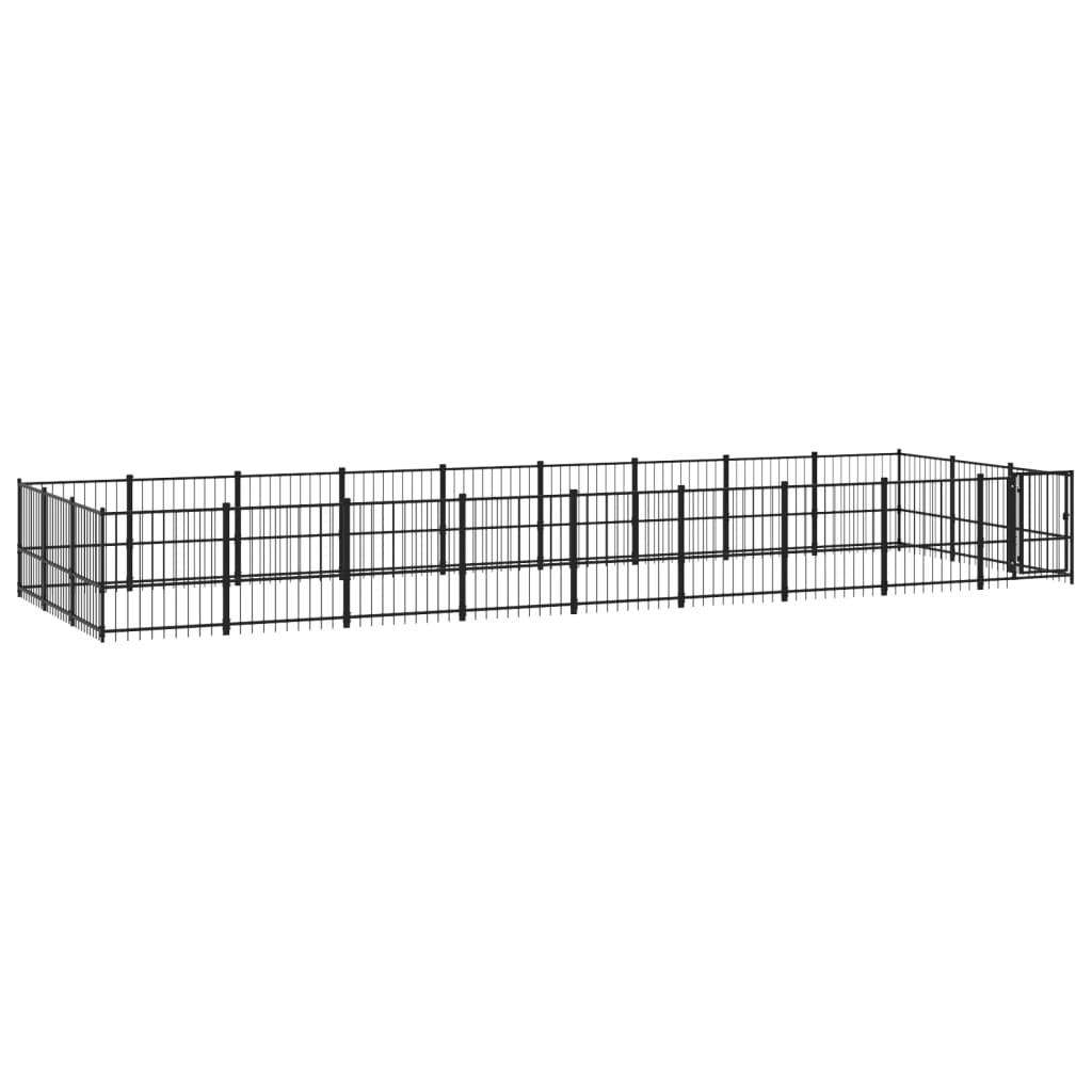 Hondenkennel Voor Buiten 25,4 M² Staal 873 x 291 x 100 cm