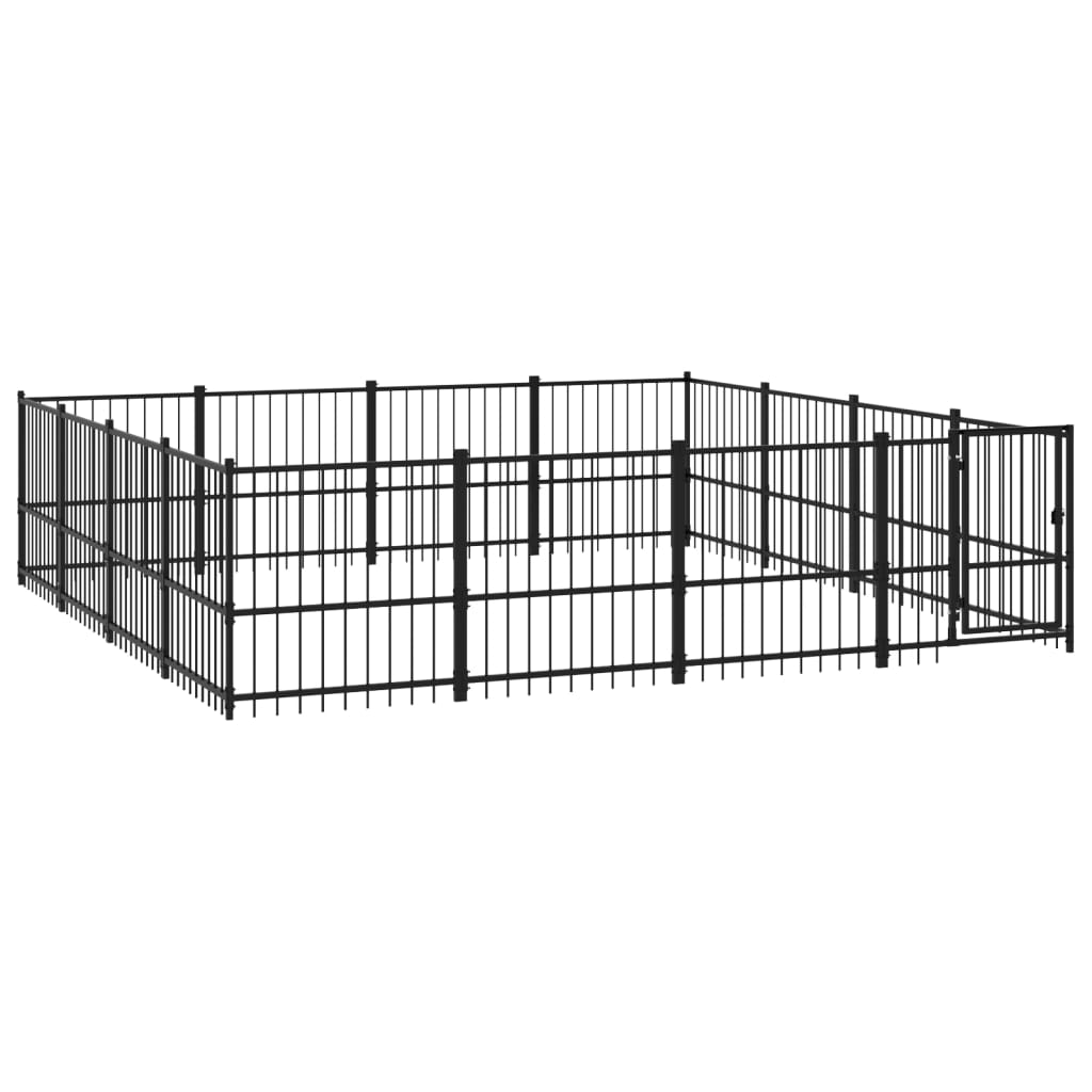 Hondenkennel Voor Buiten 15,05 M² Staal 388 x 388 x 100 cm