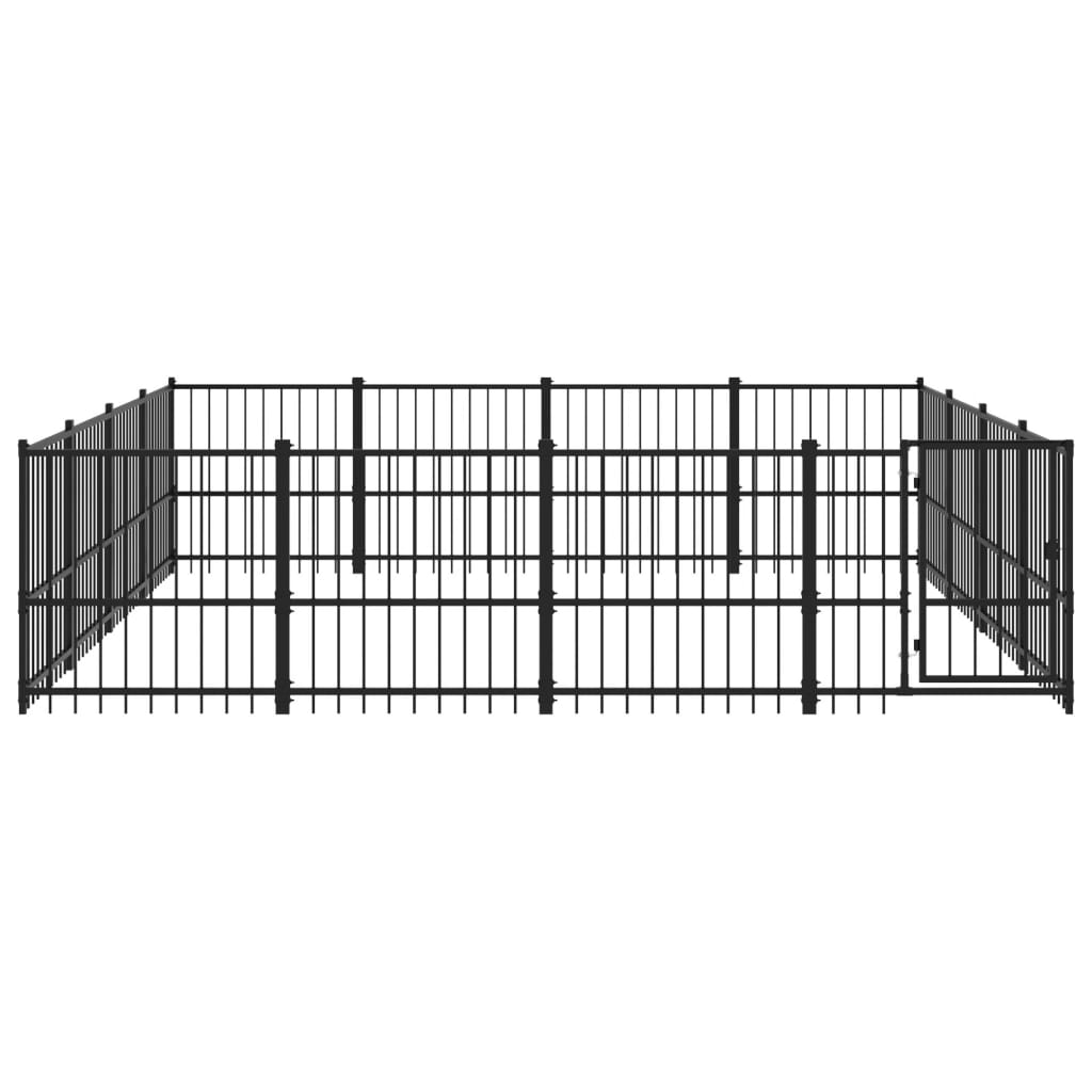 Hondenkennel Voor Buiten 15,05 M² Staal 388 x 388 x 100 cm