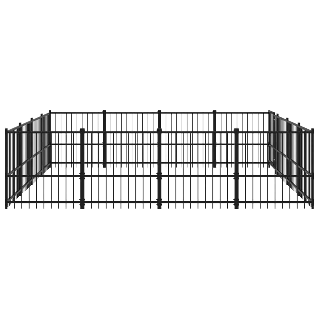 Hondenkennel Voor Buiten 15,05 M² Staal 388 x 388 x 100 cm