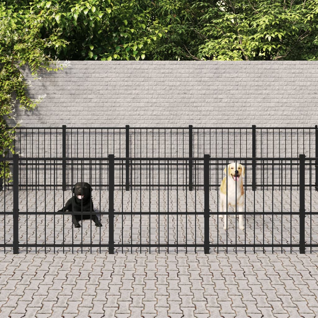 Hondenkennel Voor Buiten 18,82 M² Staal 485 x 388 x 100 cm