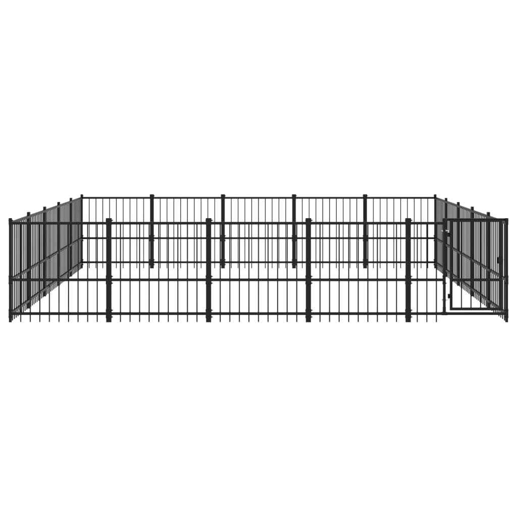 Hondenkennel Voor Buiten 23,52 M² Staal 485 x 485 x 100 cm