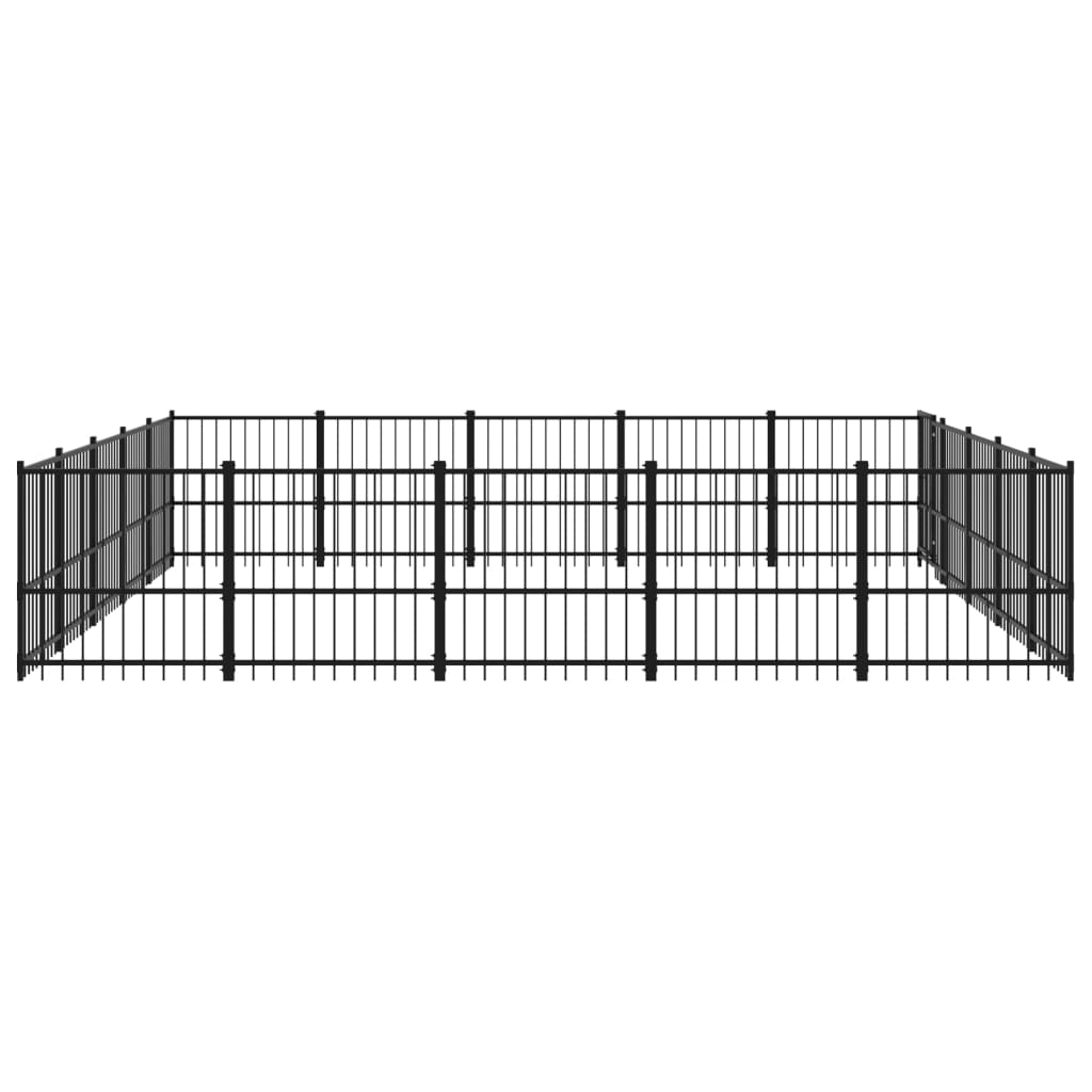 Hondenkennel Voor Buiten 23,52 M² Staal 485 x 485 x 100 cm