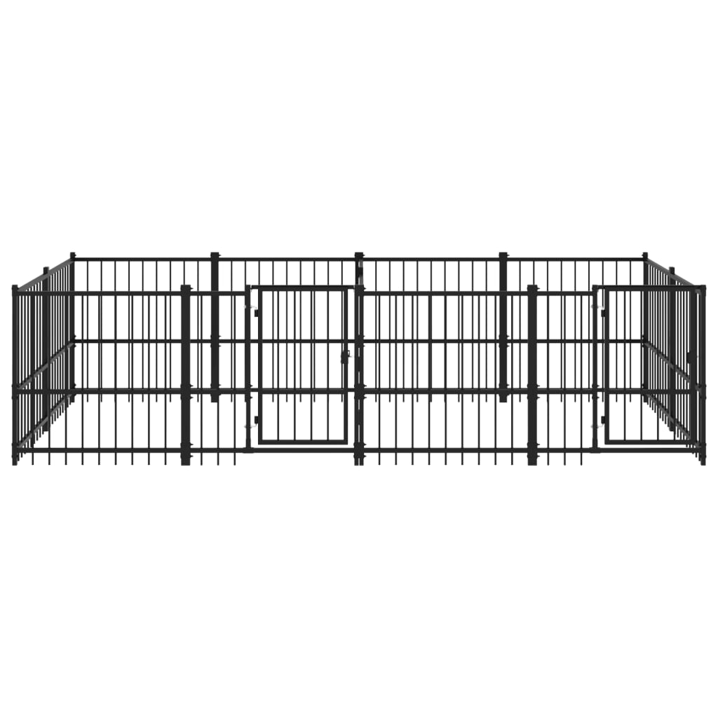 Hondenkennel Voor Buiten 7,51 M² Staal 388 x 193.5 x 100 cm