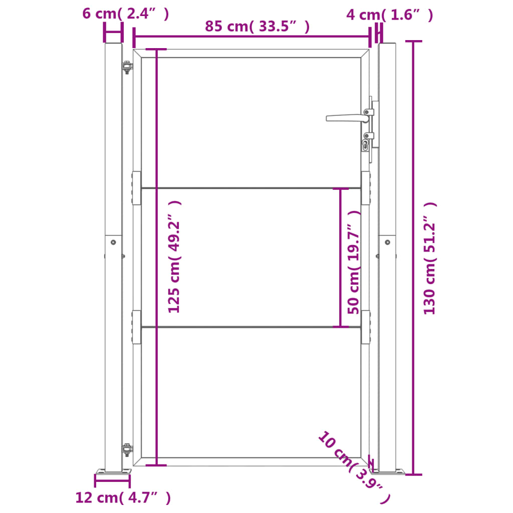 Poort 105x130 cm cortenstaal