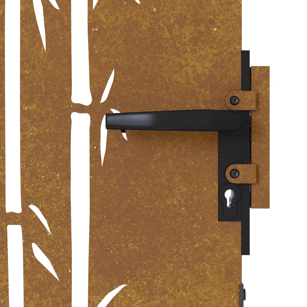 Poort 85x200 cm bamboe-ontwerp cortenstaal