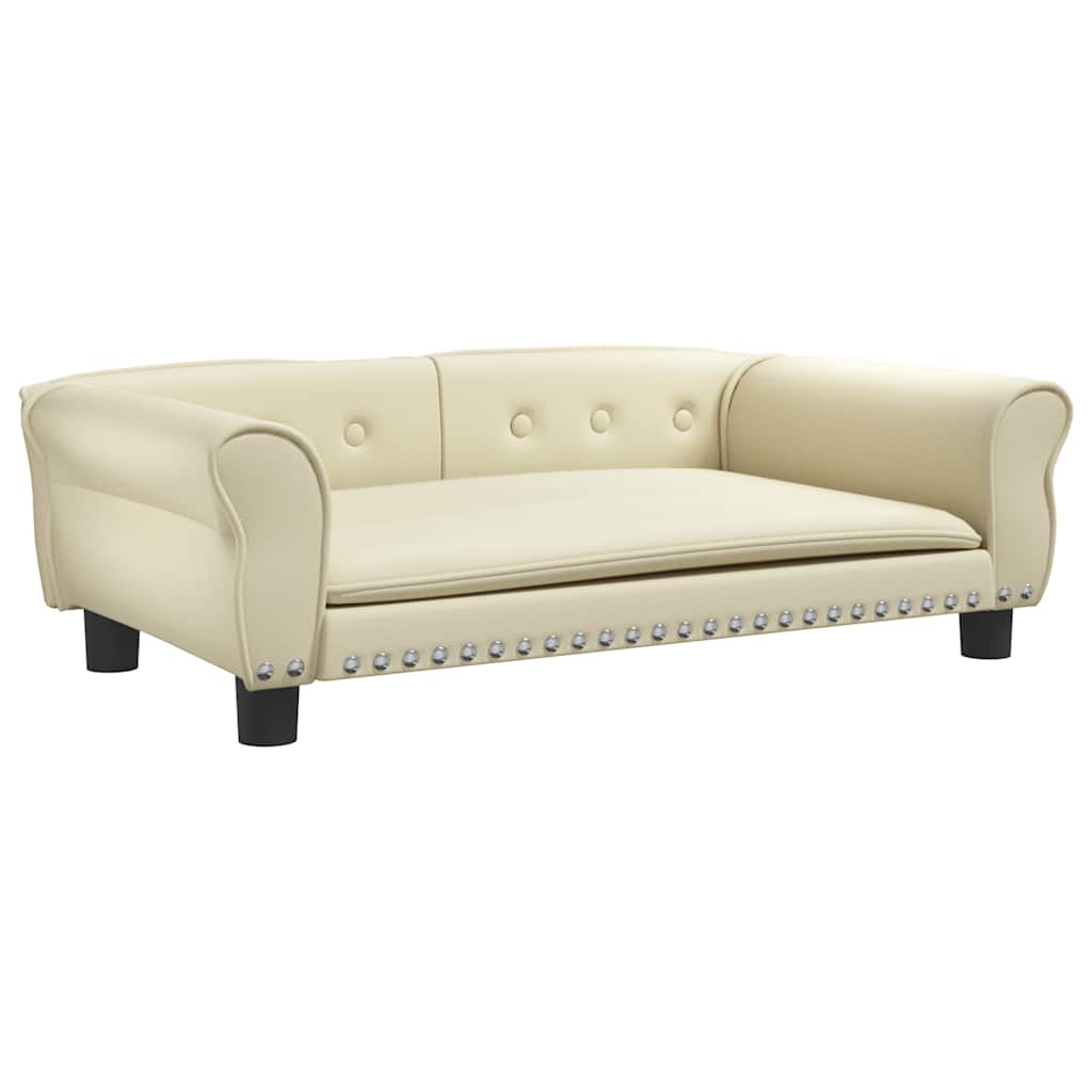 Hondenmand 95x55x30 cm kunstleer crèmekleurig