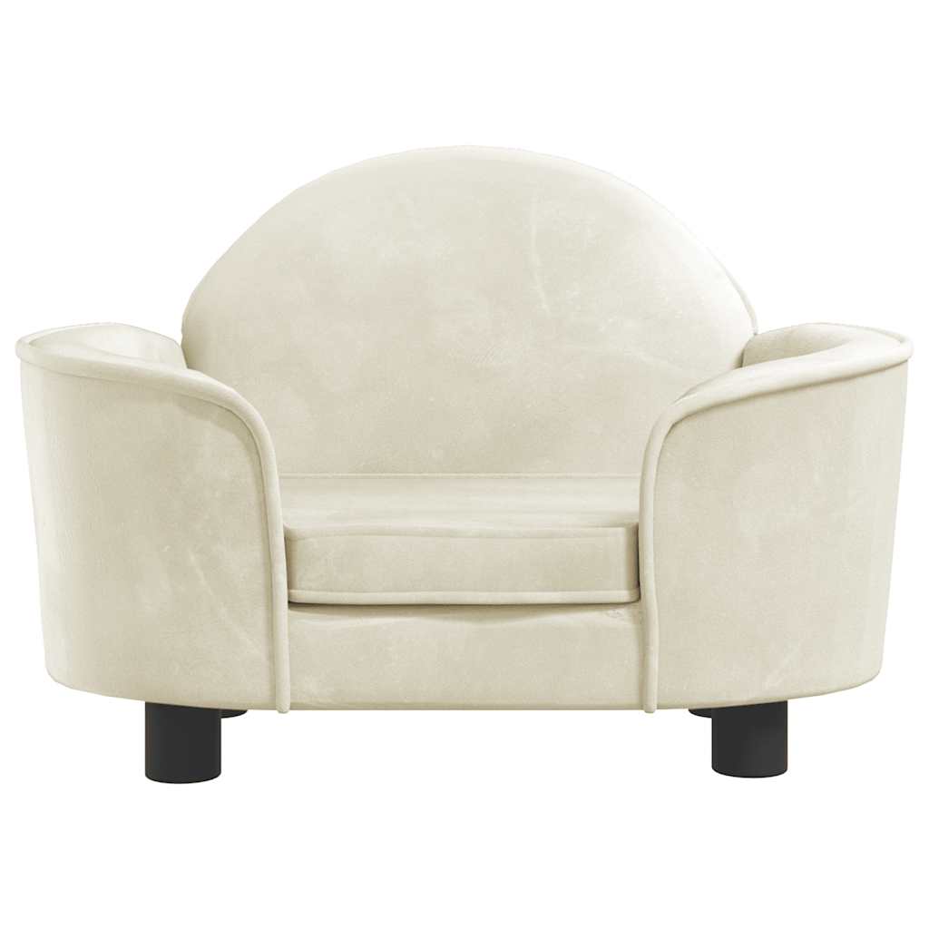 Hondenmand 66x40x45 cm fluweel crèmekleurig