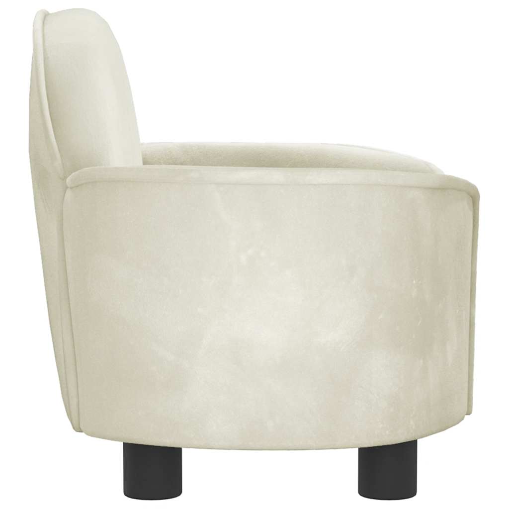 Hondenmand 66x40x45 cm fluweel crèmekleurig