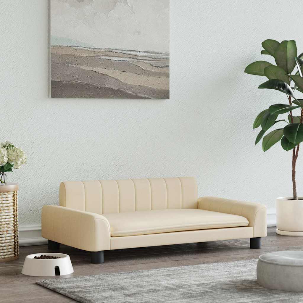 Hondenmand 90x53x30 cm stof crèmekleurig