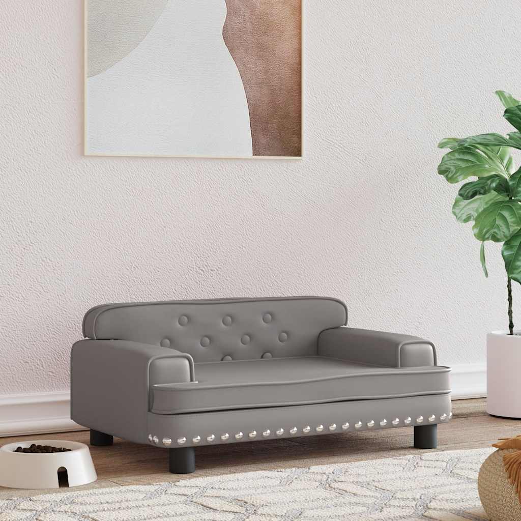 Hondenmand 70x45x30 cm kunstleer grijs