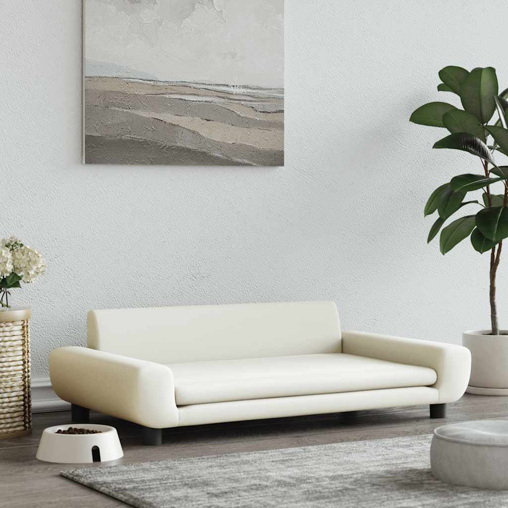 Hondenmand 100x54x33 cm fluweel crèmekleurig