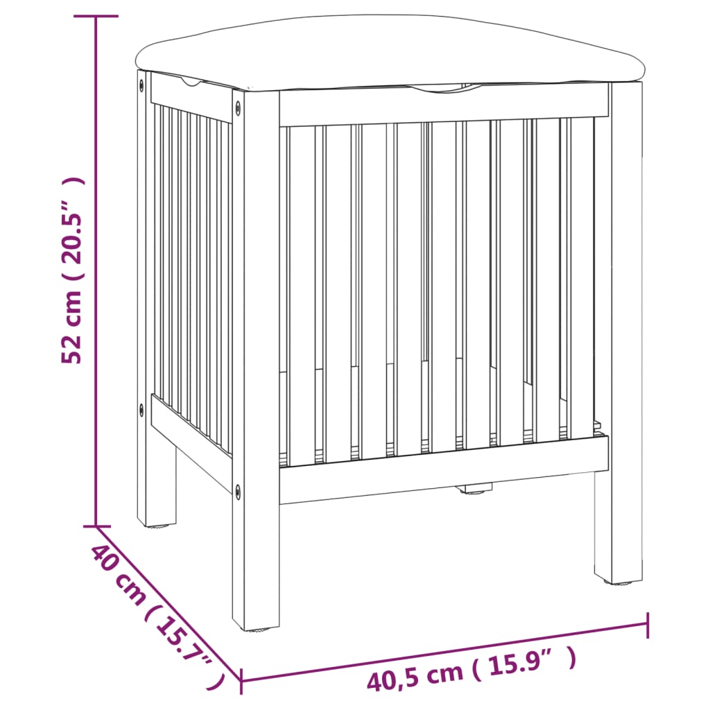 Badkamerkruk 40,5x40x52 cm massief walnotenhout