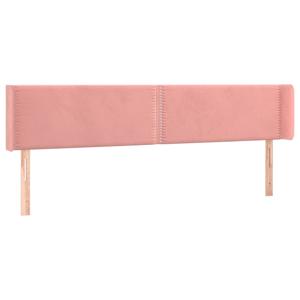 Hoofdbord met randen 203x16x78/88 cm fluweel roze