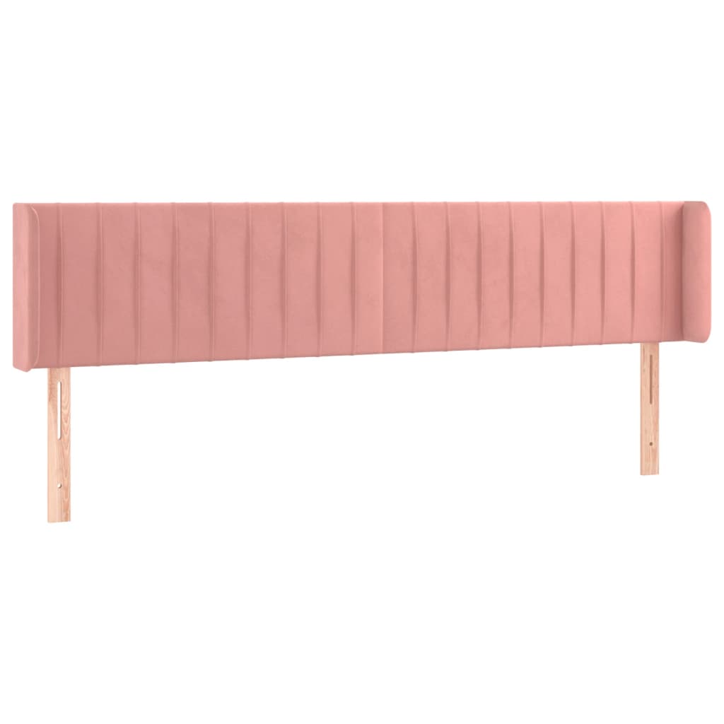 Hoofdbord met randen 183x16x78/88 cm fluweel roze