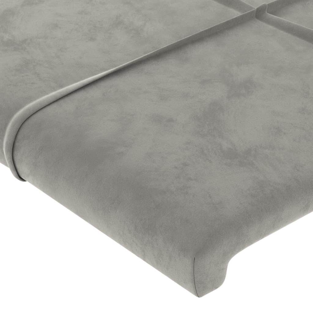 Hoofdbord met randen 103x16x118/128 cm fluweel lichtgrijs