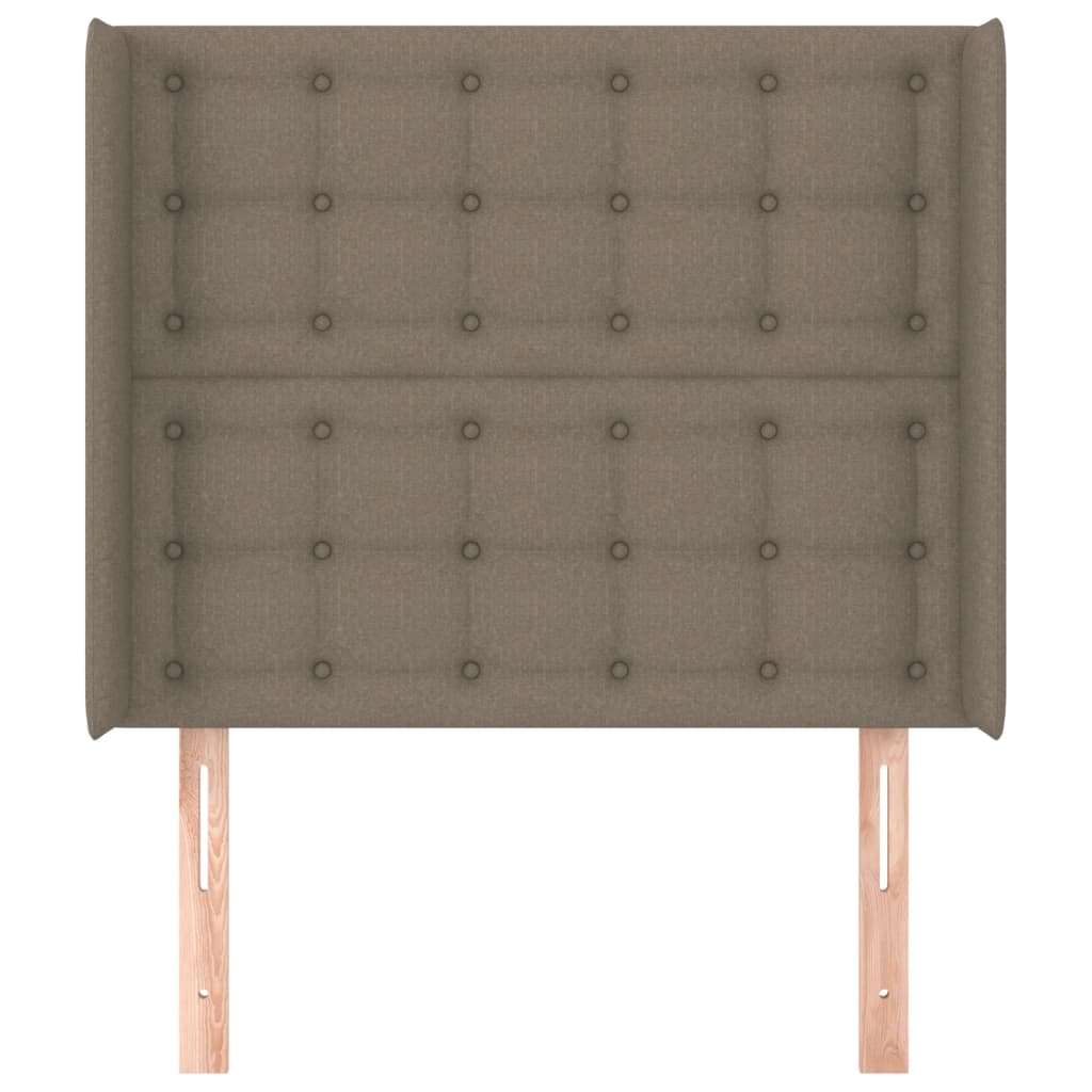 Hoofdbord met randen 103x16x118/128 cm stof taupe