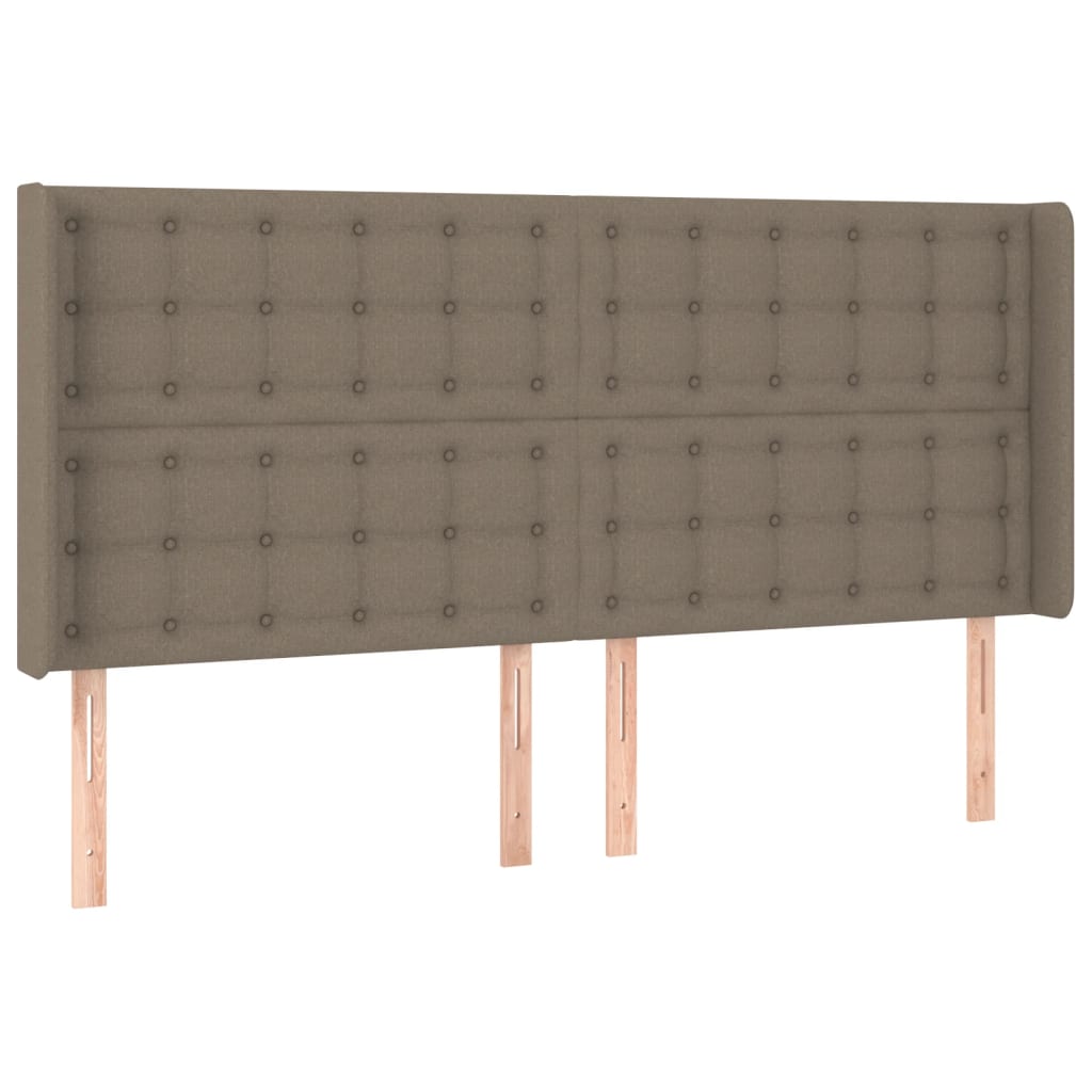 Hoofdbord met randen 183x16x118/128 cm stof taupe