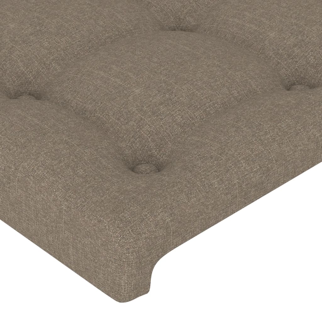 Hoofdbord met randen 183x16x118/128 cm stof taupe