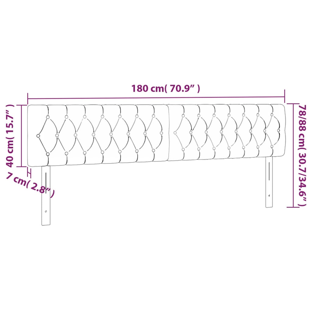 Hoofdbord LED 180x7x78/88 cm stof taupe