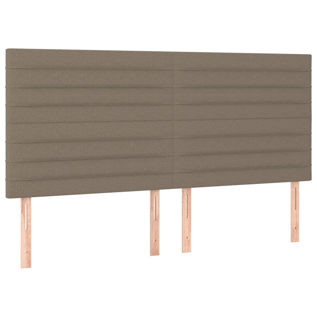 Hoofdbord LED 180x5x118/128 cm stof taupe