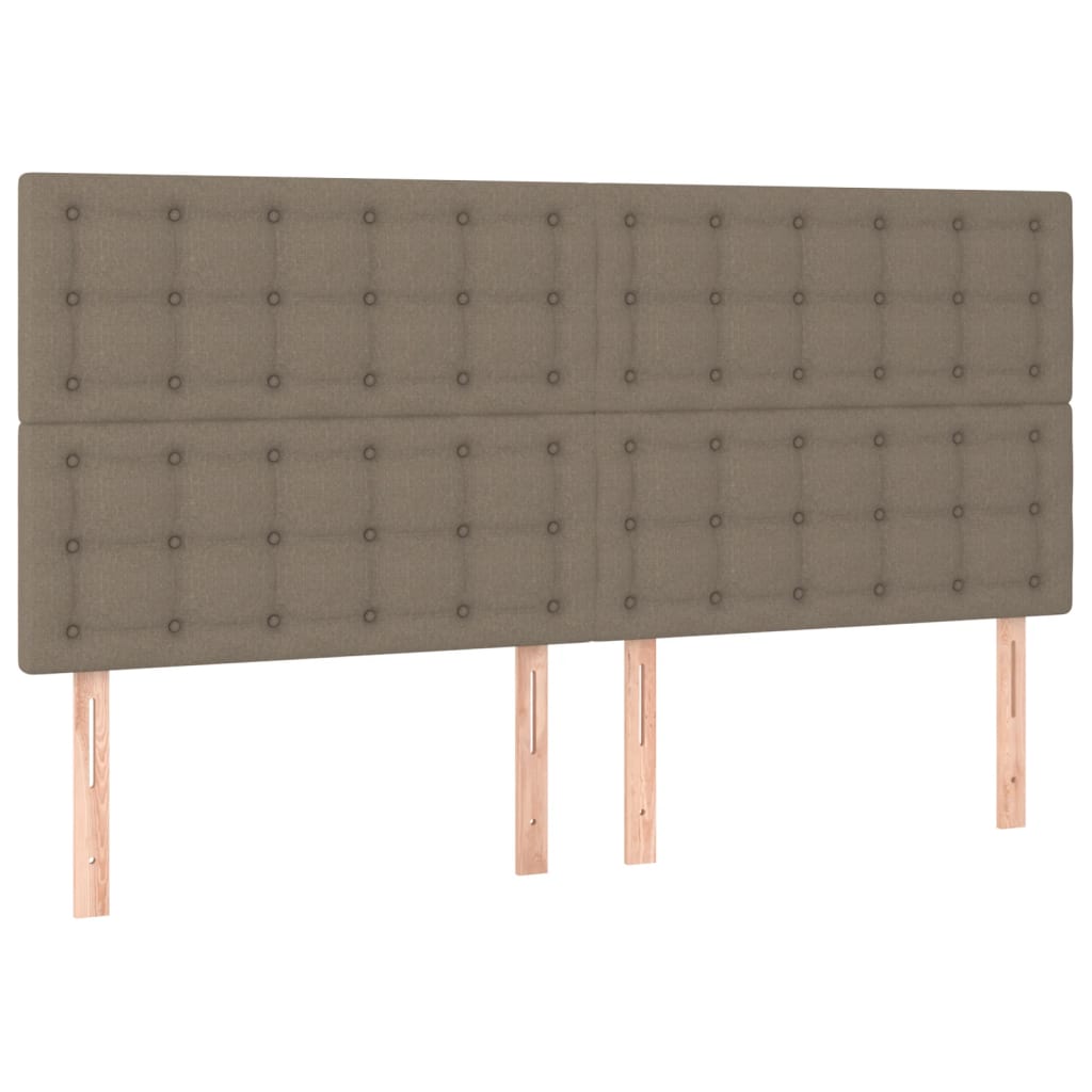 Hoofdbord LED 180x5x118/128 cm stof taupe