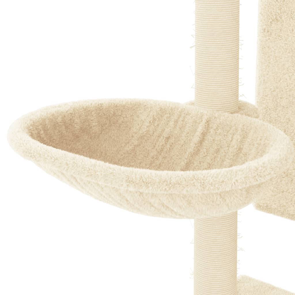 Kattenmeubel met sisal krabpalen 130,5 cm crèmekleurig