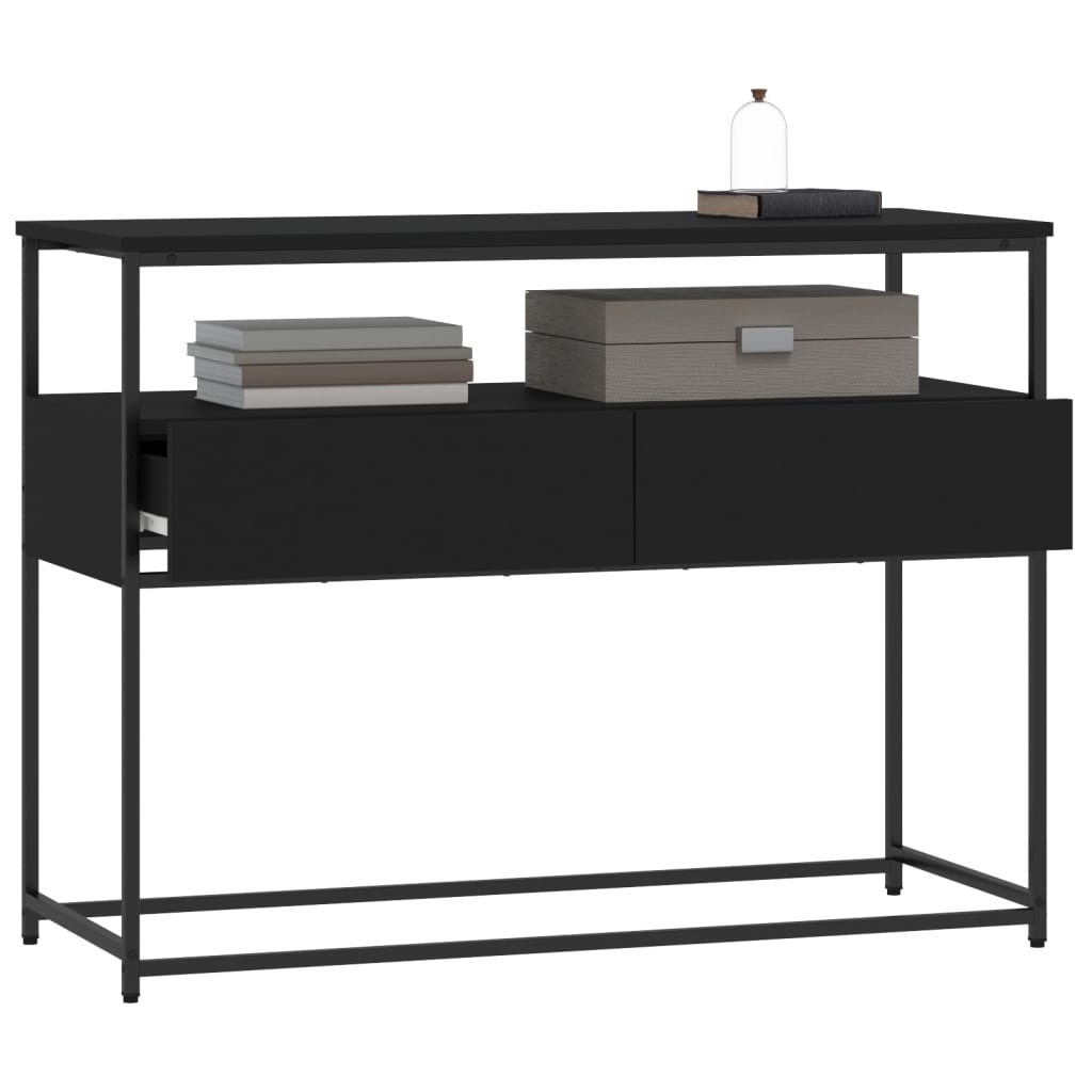 Wandtafel 100x40x75 cm bewerkt hout zwart