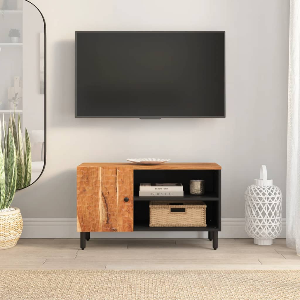 Tv-Meubel 80X33X46 Cm Massief Acaciahout