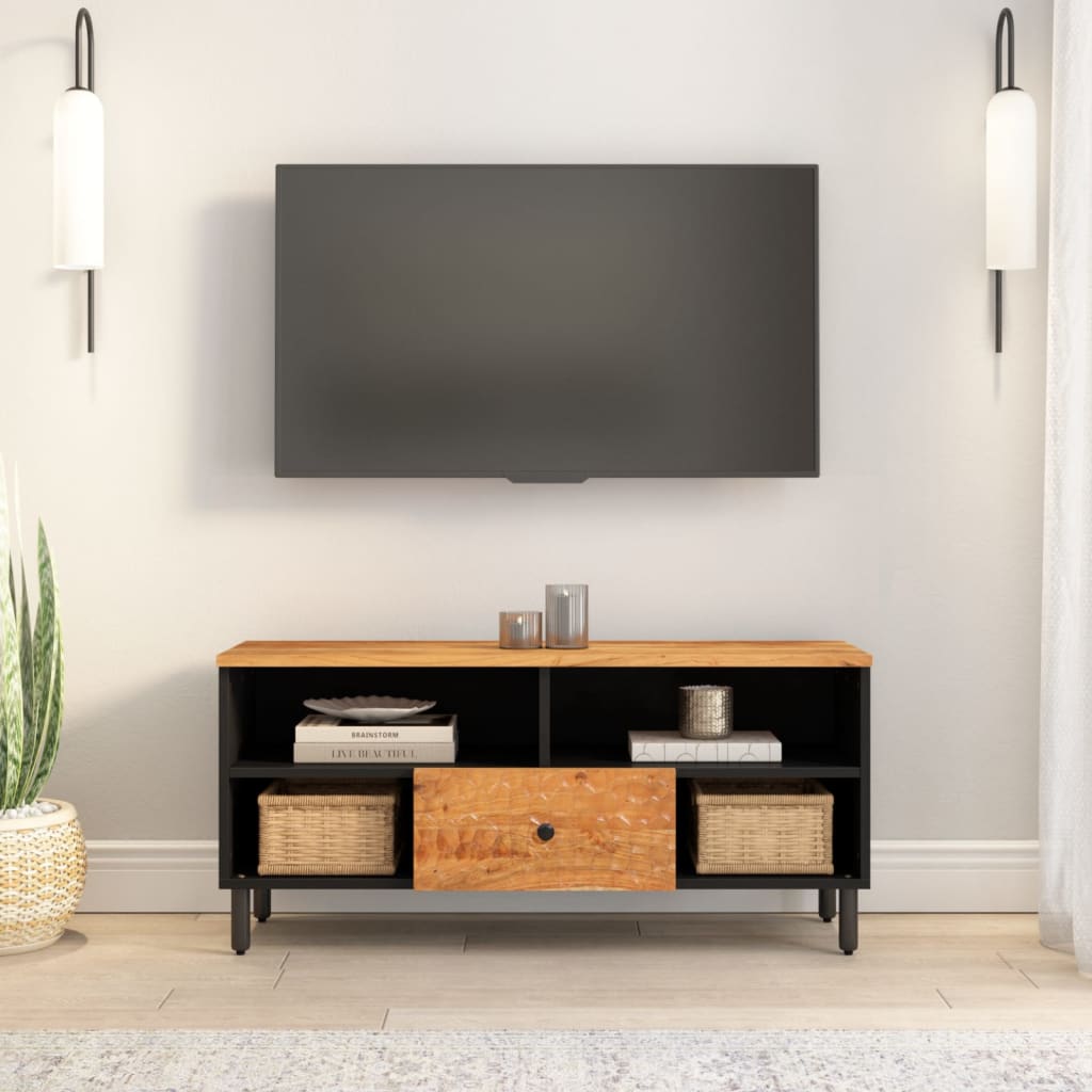 Tv-Meubel 100X33X46 Cm Massief Acaciahout