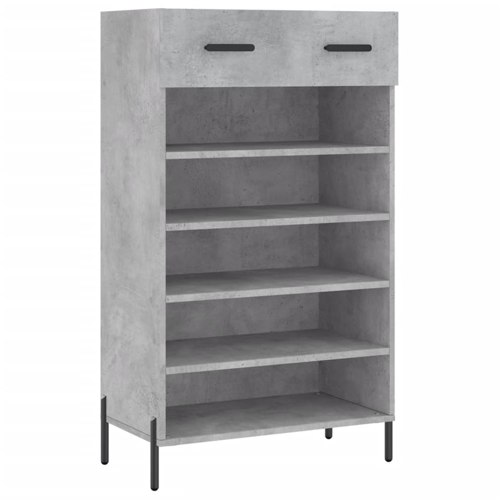 Schoenenkast 60X35X105 Cm Bewerkt Hout Betongrijs