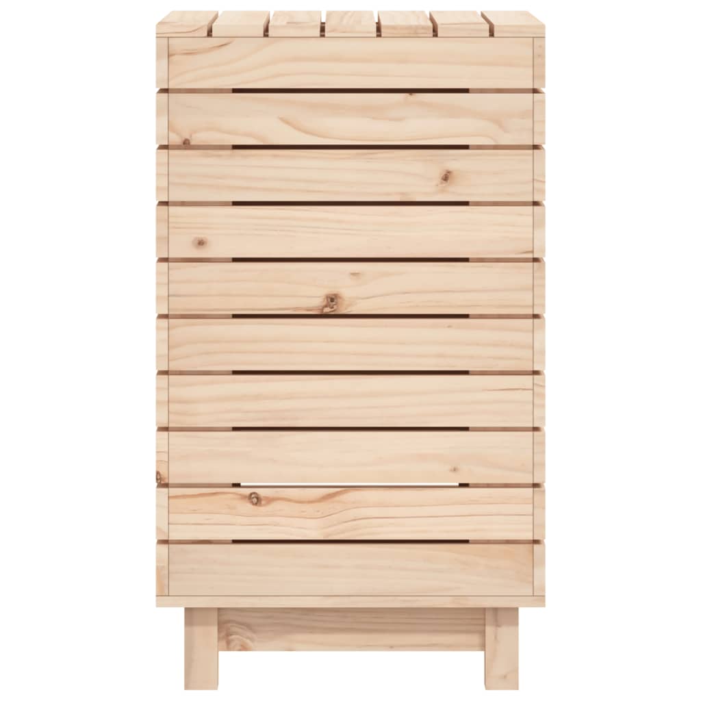 Wasmand 44X44X76 Cm Massief Grenenhout 1 44 x 44 x 76 cm Naturel