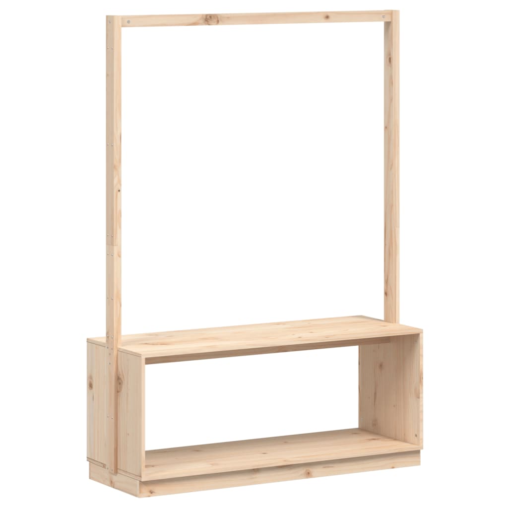 Kledingrek Schoenenkast 113X40X157,5 Cm Grenenhout Honingbruin Naturel