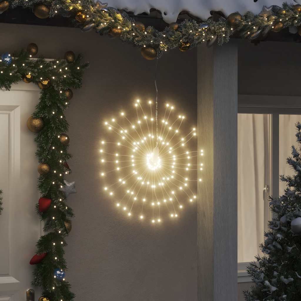 Kerstverlichting vuurwerk 140 warmwitte LED's 17 cm