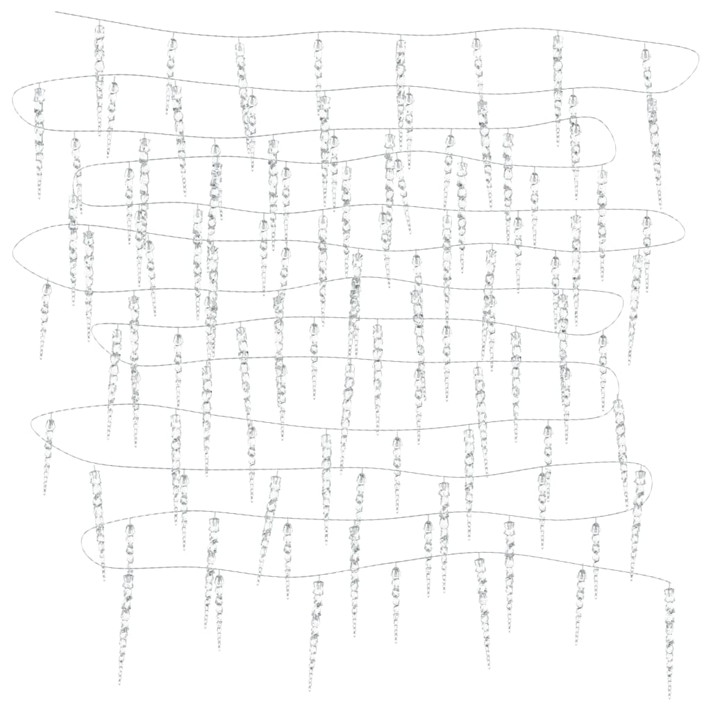 Kerstverlichting ijspegels 200 blauwe LED's 20 m acryl PVC